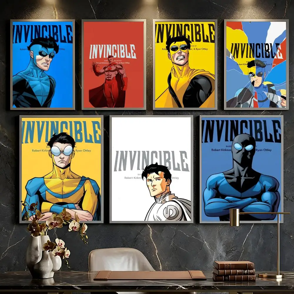 Cartoon I-Invincibles Anime-Poster – HD – selbstklebende, wasserfeste, hochfeste, universelle Wanddekoration