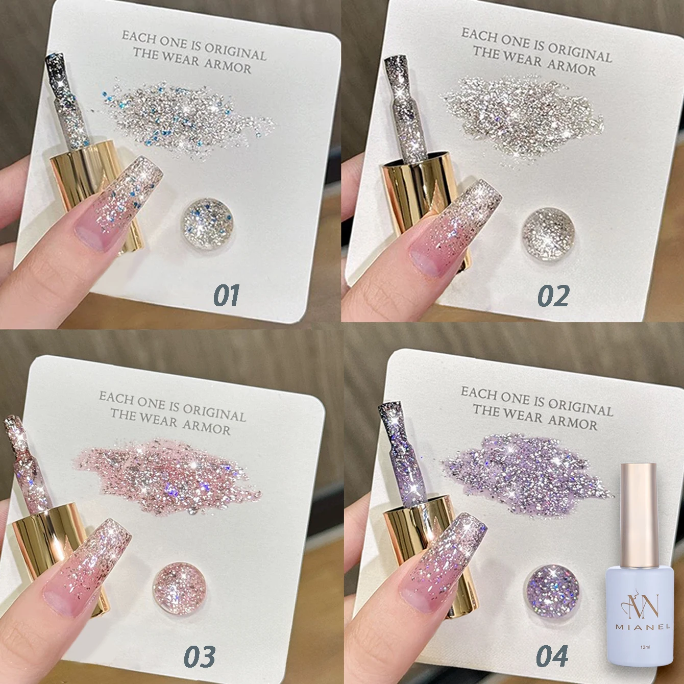 MN 1-12 Uds 12ML esmalte de uñas de Gel de persecución de estrellas 2025 Popular blanqueamiento intermitente esmalte de uñas uñas blancas uñas de verano