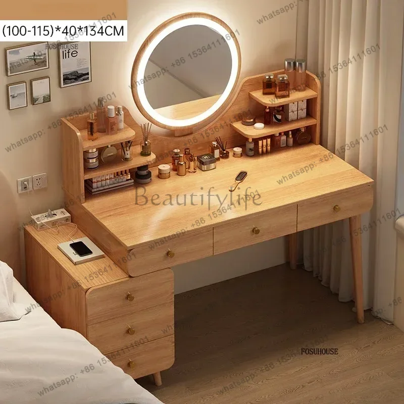

X4 Nordic Modern Dressing Tables Light Luxury High-end Dressing Table Bedroom Small Apartment Dressers with Mirror Home Furnitur