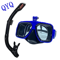 Diving Mask With Sports Camera Mount Tempered Glass Silicone Mask is Safe and Comfortable