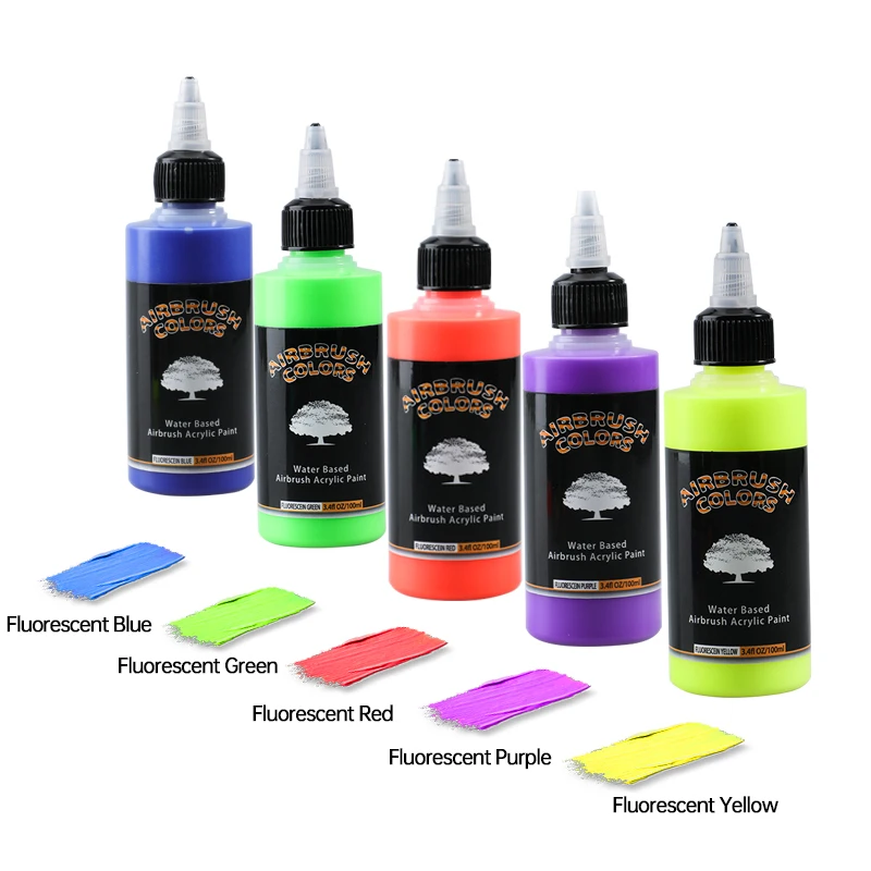 SAGUD Airbrush Acrylic Paint 8 Colors 100ml Painting Paint for Artist DIY Nail Art Model Shoes Wood Fabric Ready to Airbrush