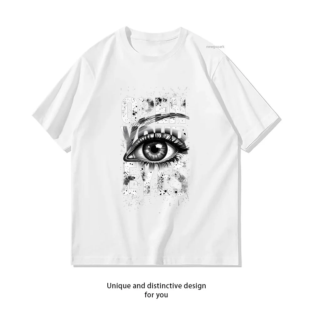 Open Your Eyes Vision Awareness Visual Art  Casual Cotton Short Sleeve Tee for Men Women