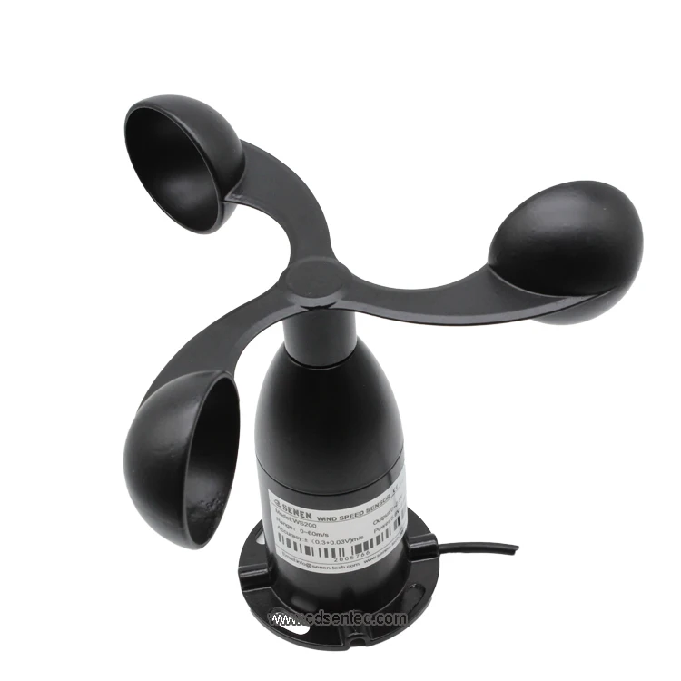 

WS200 Pulse 4-20mA 0-5v RS485 Weather Station Metal Cup Anemometer Wind Speed Sensor