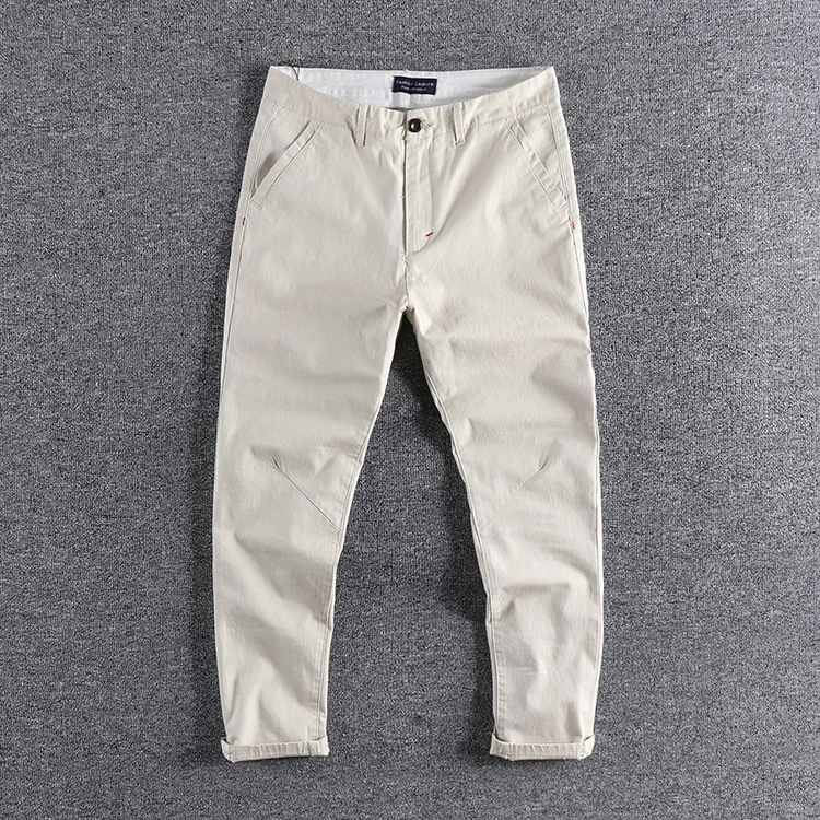Slim Fit Men's Casual Pants Nine-Tenths Thin Versatile Casual Trousers Korean Style Trendy Summer Slim Fit Small Foot Pants