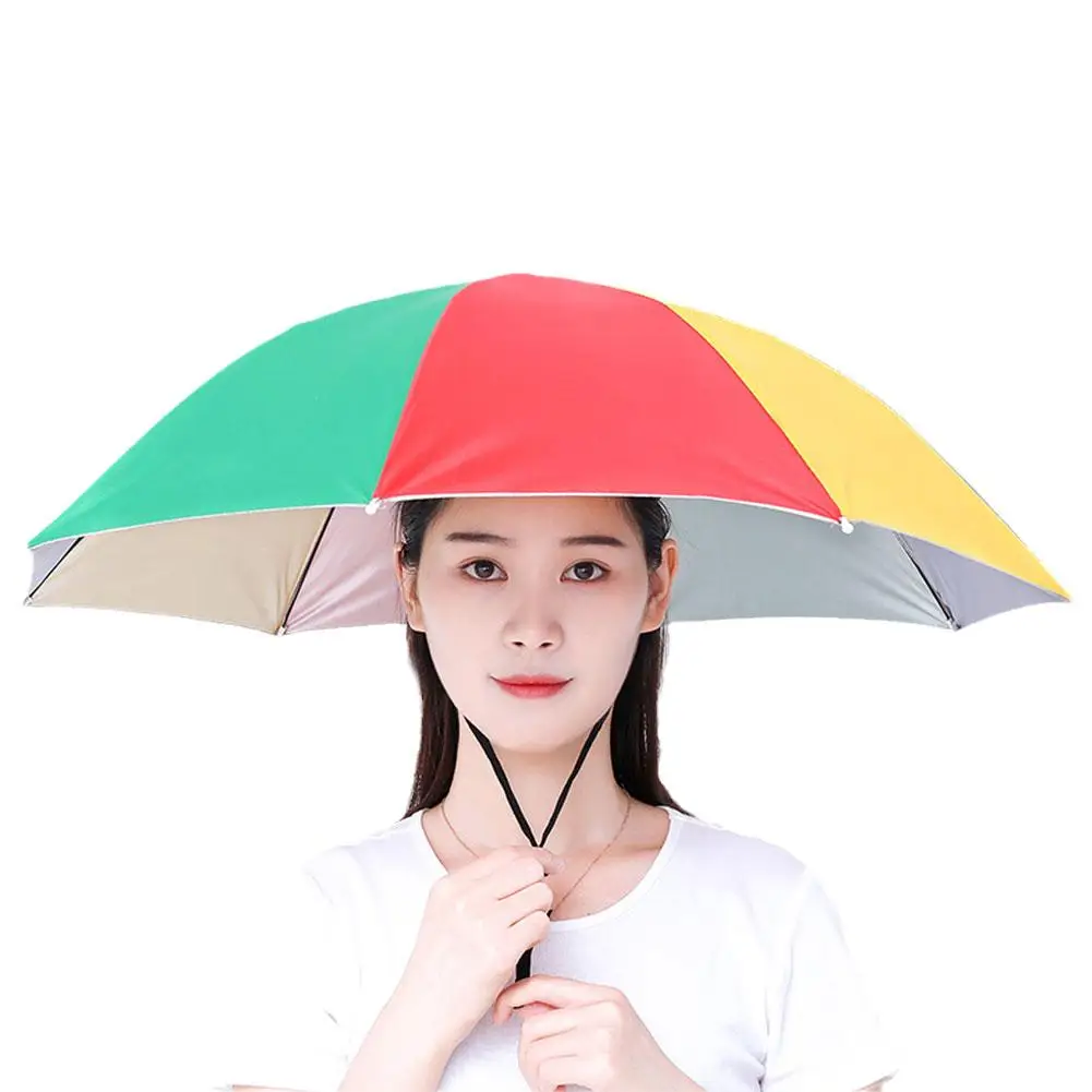 Foldable Outdoor Umbrella Hat Women Men Fishing Headwear Sun Cap Camping Fishing Headwear Cap Beach Head Hats