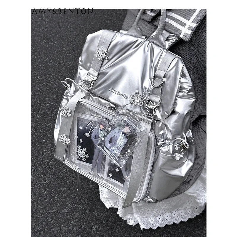 25COSOriginal estilo Preppy mochila versátil diaria Itabag japonés correa de gran capacidad hebilla mochila transparente mujeres Casua