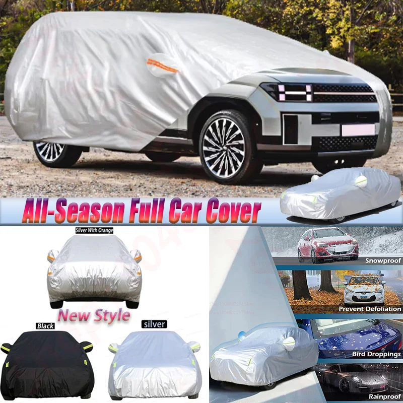 

Silver Car Cover For Hyundai Santa Fe 2000-2026 SUV Outdoor Anti UV Sun Rain Snow Wind Dust Proof Protection Cover