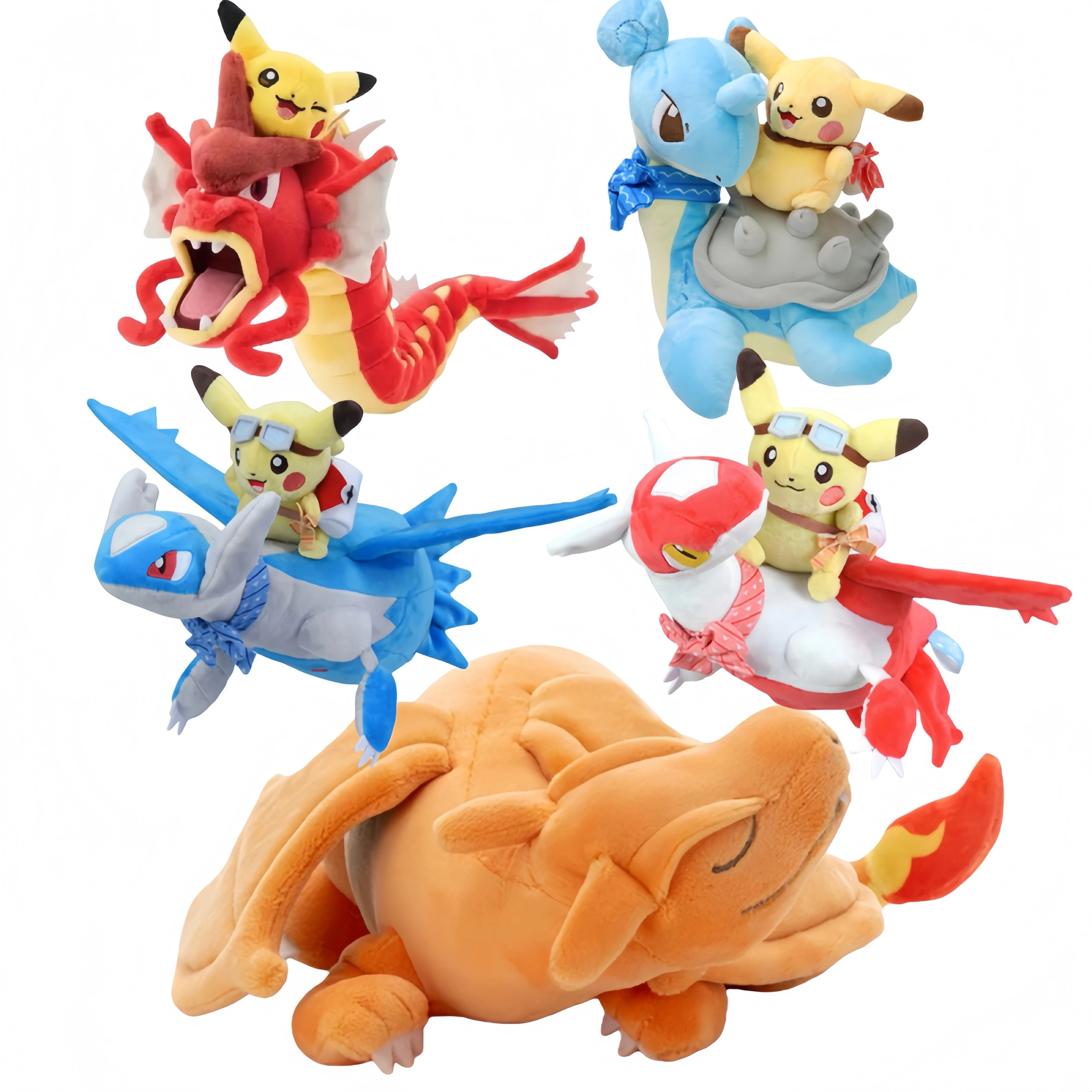 

Pokemon Pikachu Sleeping Charizard Peluche Toy Pikachu Riding Gyarados Lapras Latios Latias Plush Doll Gengar Stuffed Doll Gift