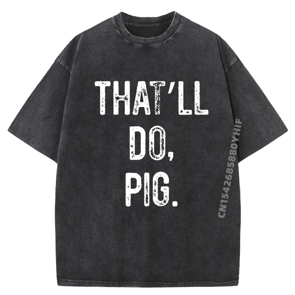 

Футболки с буквенным принтом That Ll Do Pig, дизайнерская одежда, мужские осенние футболки, мужские футболки с рисунком, мужская минималистичная стираная рубашка