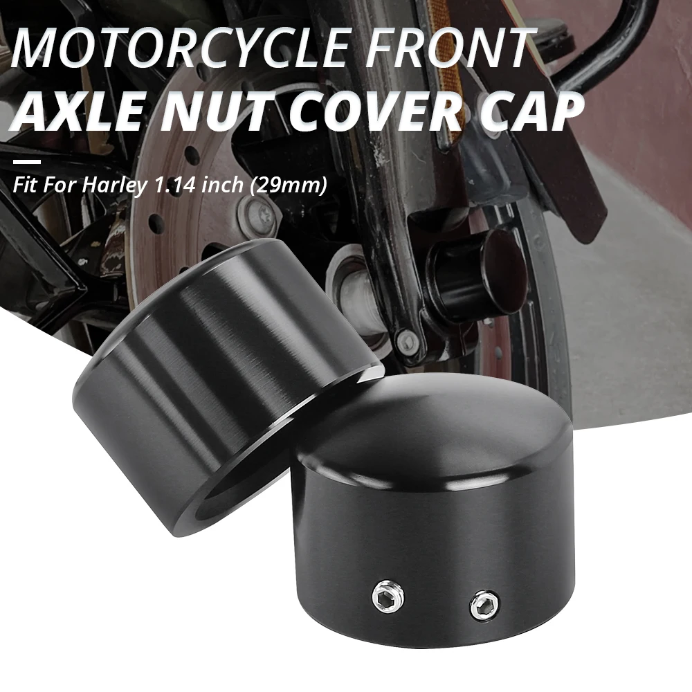 

2x Motorcycle Front Axle Nut Covers Caps Fit For Harley XL883 1200 V-Rod Dyna Softail Sportster Electra Street Glide 2002-2022