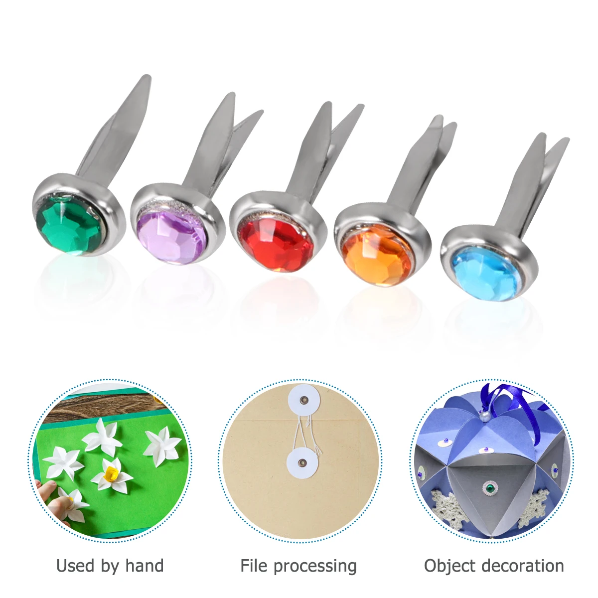 

50 Pcs Decorative Nails Various Colors Durable Non Fading Paper Crafts Scrapbooking Supplies Mini Brads DIY Projects Hold Photos