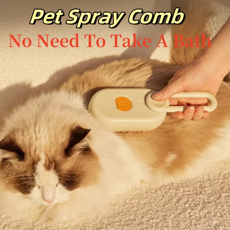 

Pet Steam Brush Cat Dog Cleaning Steamy Spray Massage Beauty Comb 3 In 1 Hair Removal Grooming Supplies Pets Accessories