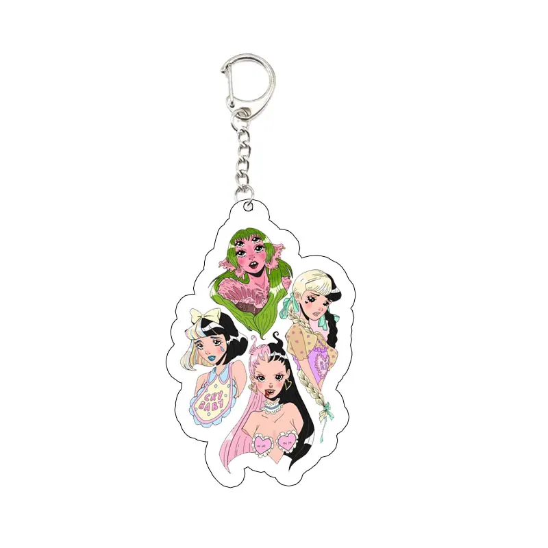 Melanie Martinez Key Chain Key Ring Keychain for Accessories Bag Acrylic Sunny Pendant Melanie Martinez Keyring Chains Jewelry F