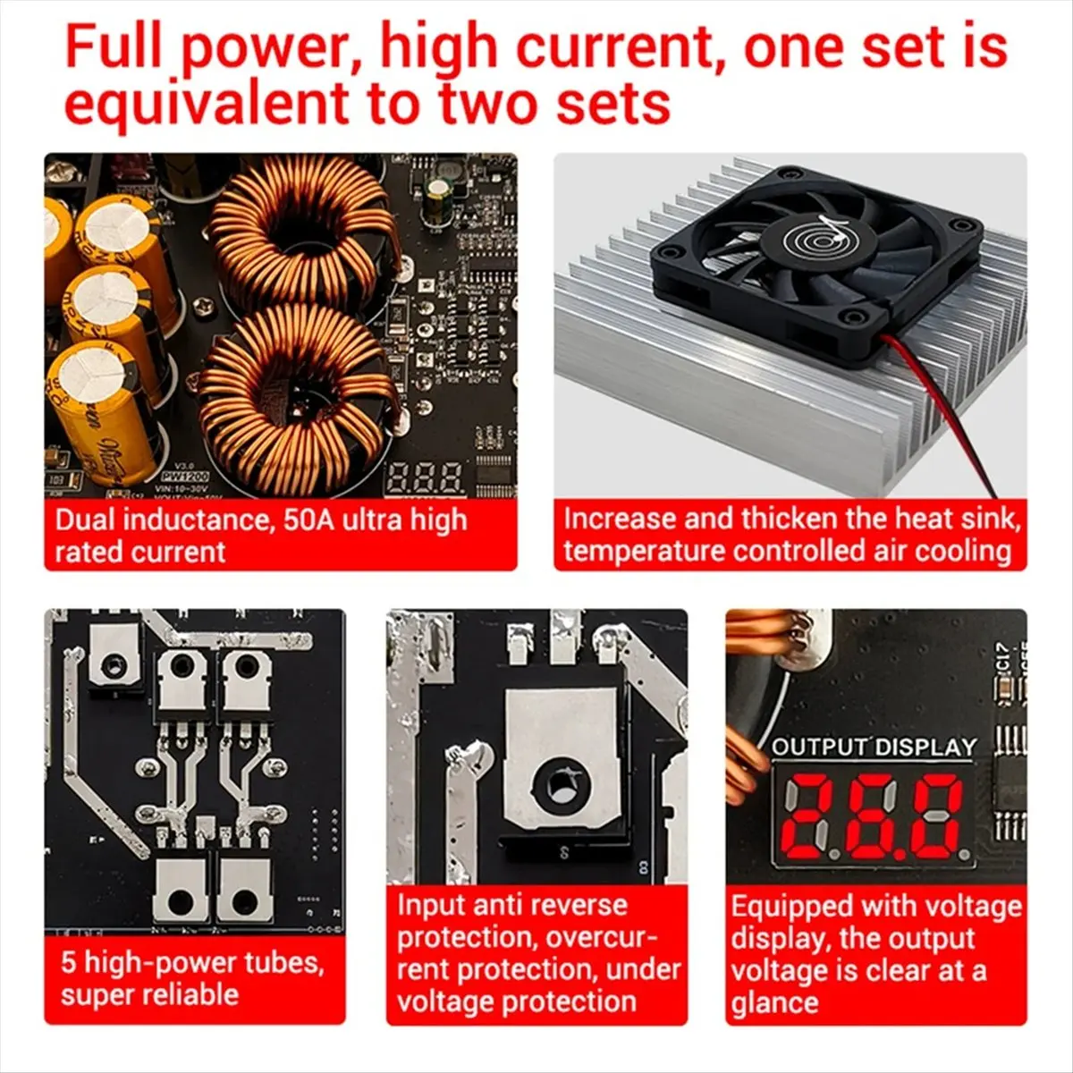 

Upgrade 1200W 50A DC-DC Boost Converter Step Up Power Supply Module 10-30V to Vin-50V Adjustable Voltage Charger
