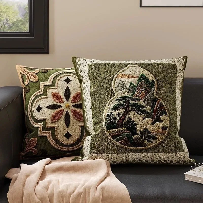 Trending Light Luxury Mid-Century Modern Printed Throw Pillow, Vintage Back Cushion for Sofa Bedhead & Car, Pillow Cover Optiona