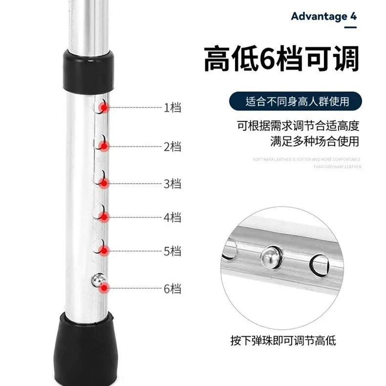 Wholesale Stainless steel walker the elderly walker walker four-legged crutches foldable thickened handrails