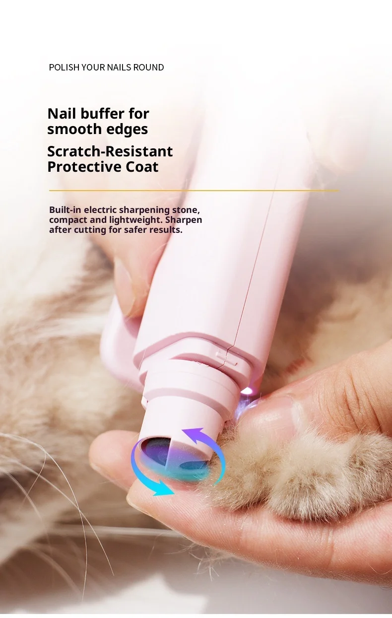 Katzen-Nagelknipser mit LED-Licht, Edelstahl-Katzen-Nagelschneider mit Feile - All-in-One Haustier-Nagelschere – Detail 8