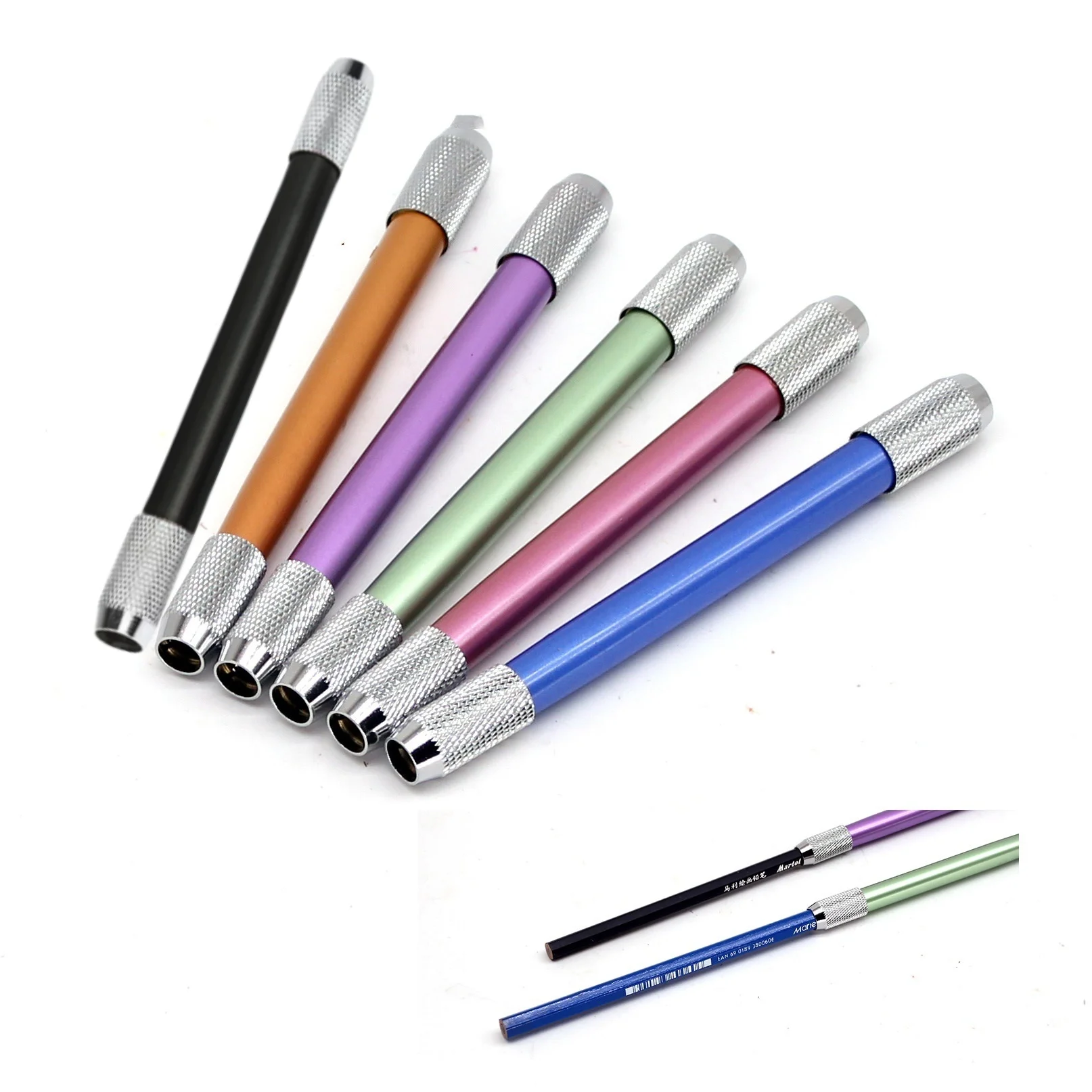 Metal Double-Ended Pencil Extender Log Extender Pen Catcher Sketch Student Writing Extension Bar