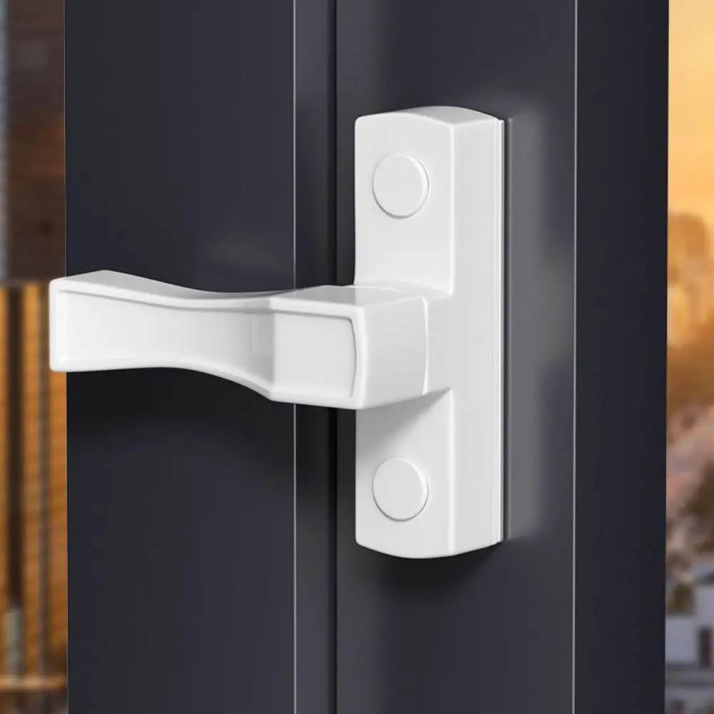 Metal T Shape Window Lock High Quality Practical Design Metal Sash Latch Unisex Proof Smooth Twist Mechanism Safety Latch