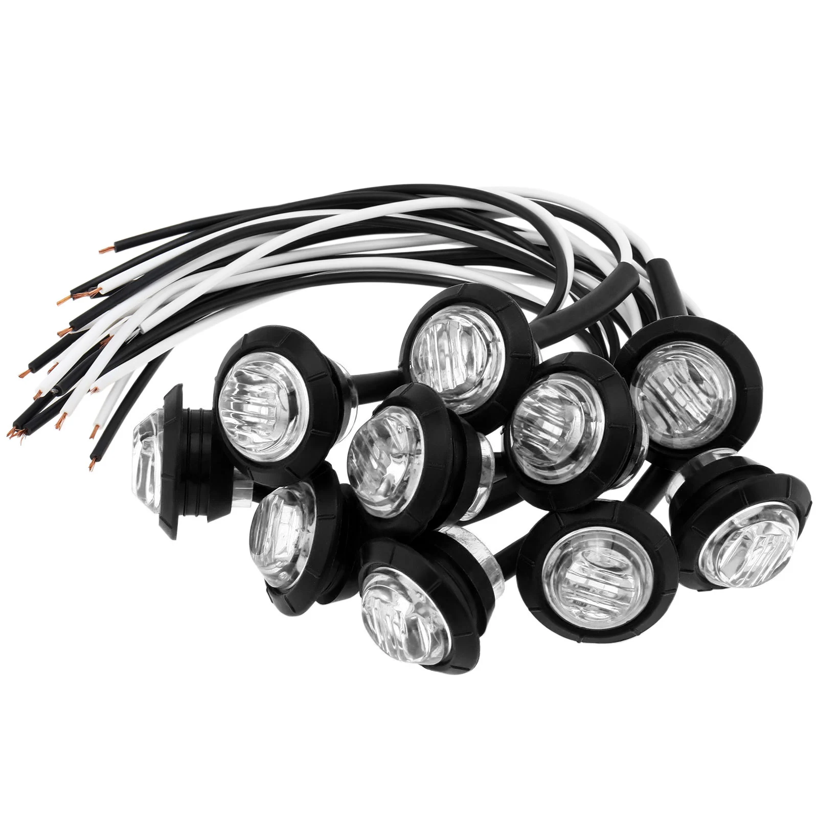 10pcs 12V Universal LED Side Marker Indicators Light Truck Warning Tail Light Trailer Lorry Car  External Clearance Turn Signal