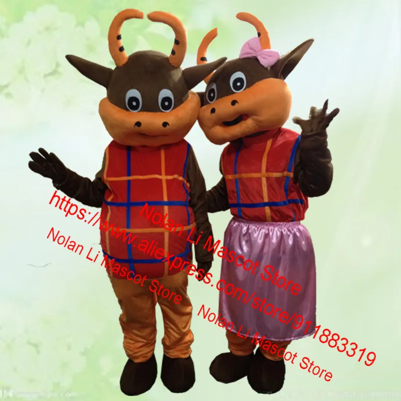 Hot Sale 9 Style Cow Mascot Costume Cartoon Anime Fancy Dress Party Cosplay Birthday Party Adult Size Game Ad Display 1173