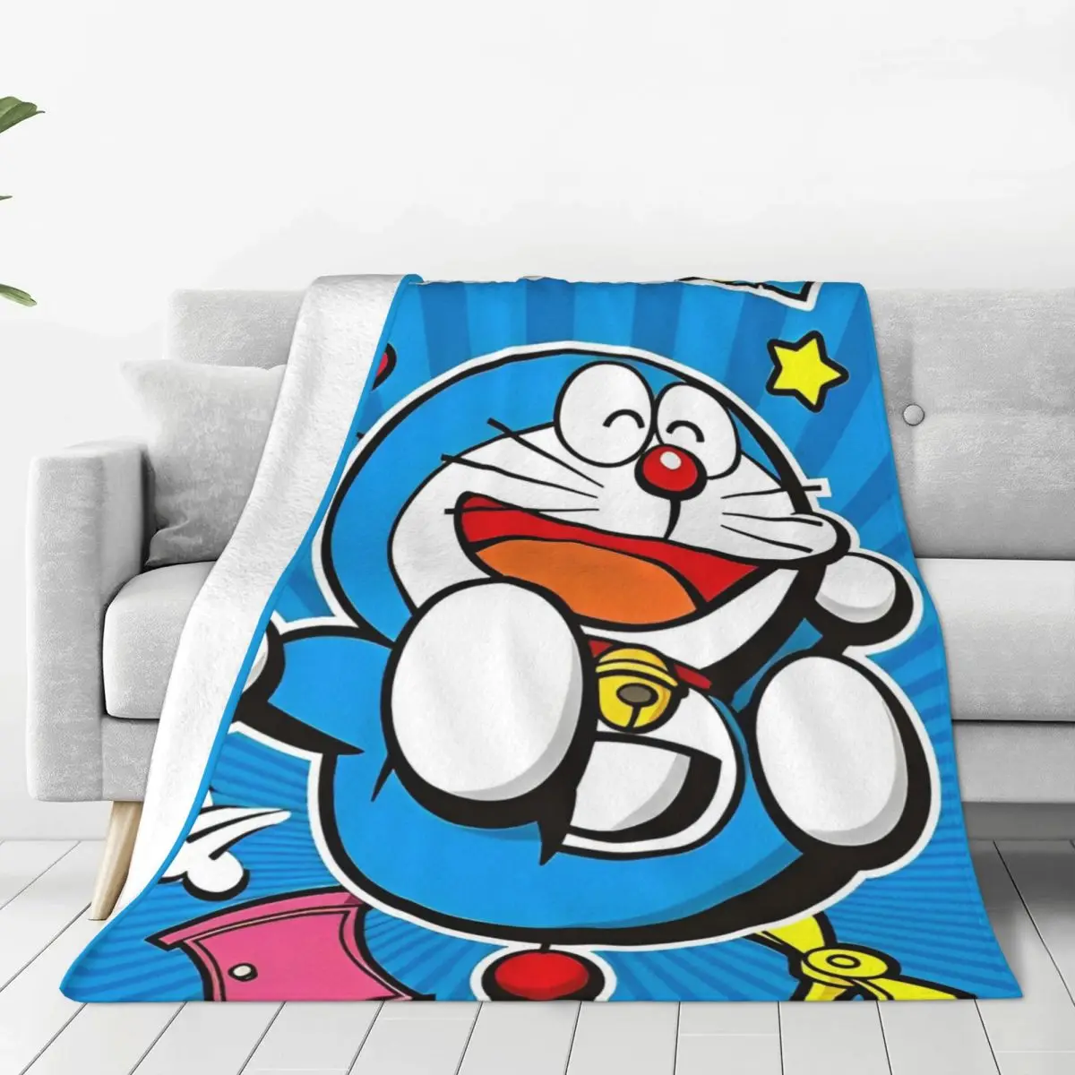 D-Doraemons Anime Wool Blankets Fashion Throw Blanket for Bed Sofa Couch Quilt