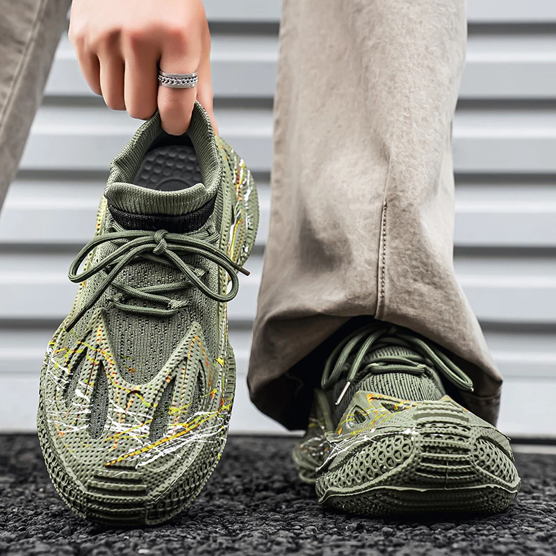 Oversized Large Size Men Forrest Gump Casual Sneakers Summer Moisture Wicking Mesh Anti Sweat Smell Cushion Inner Sole Elastic