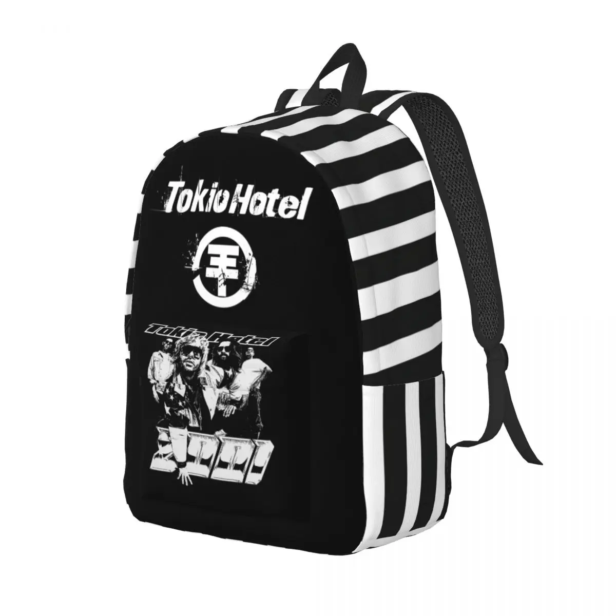 Tokio Hotel Backpack for Men Women Casual High School Hiking Travel Daypack Muisic Collage Canvas Bags Gift