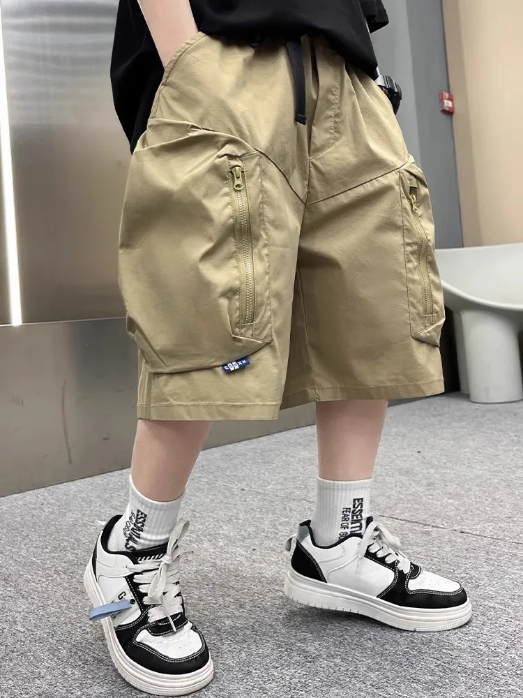 

Children's Clothing Boys Summer Shorts Pants2024New Summer Thin Mid-Length Pants for Kids, Trendy Cargo Pants for Big Kids