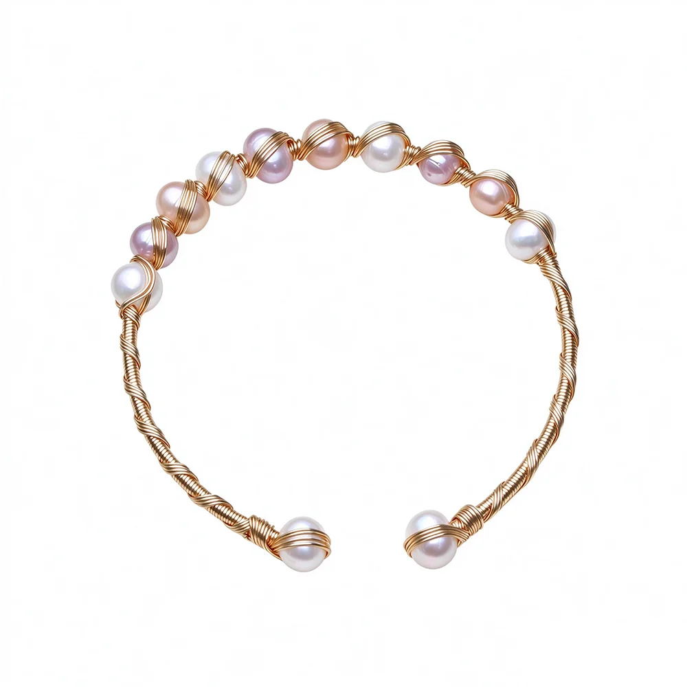 Real Freshwater Pearl Bracelet Ladies,Vintage Natural Pearl Bracelets Adjustable Girls Mother Birthday Anniversary Gift