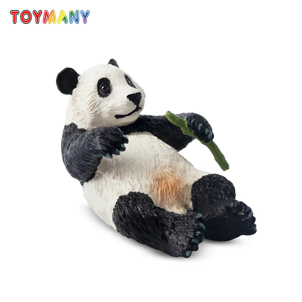 

Toymany Simulation Lying Down Panda Wildlife Animal Model Toy Mini Figures Dolls Action Figurines Toys Children Gift Cake Decora