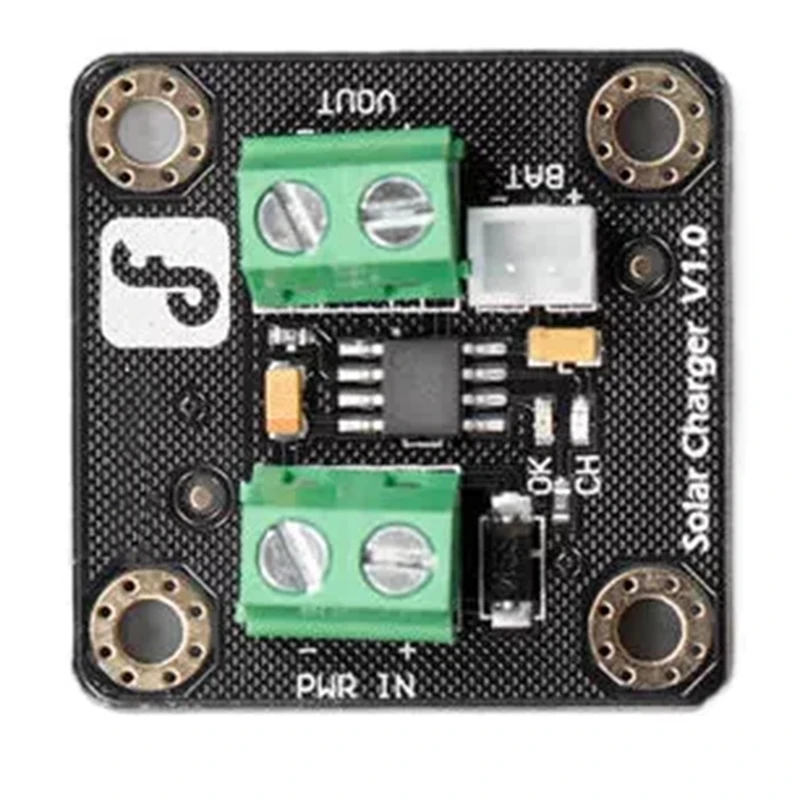 DT21 Solar Lipo Module 3.7V, 500mA Charging Current, 4.4-6V Input, for Single Lithium Battery, PCB Board, 33x33mm