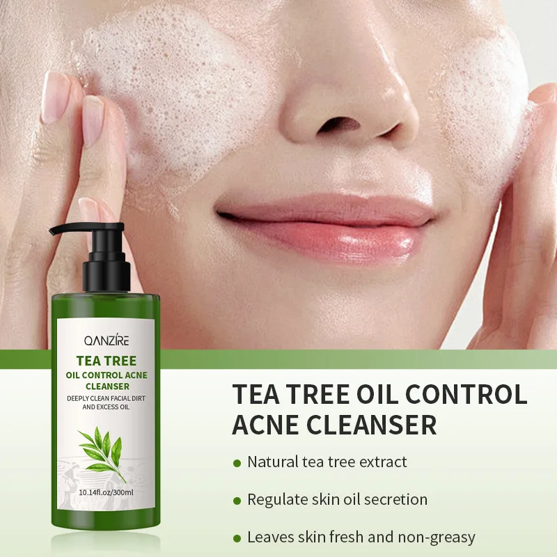 Tea Tree Foaming Facial Cleanser Moisturizing Face Wash for All Skin Types