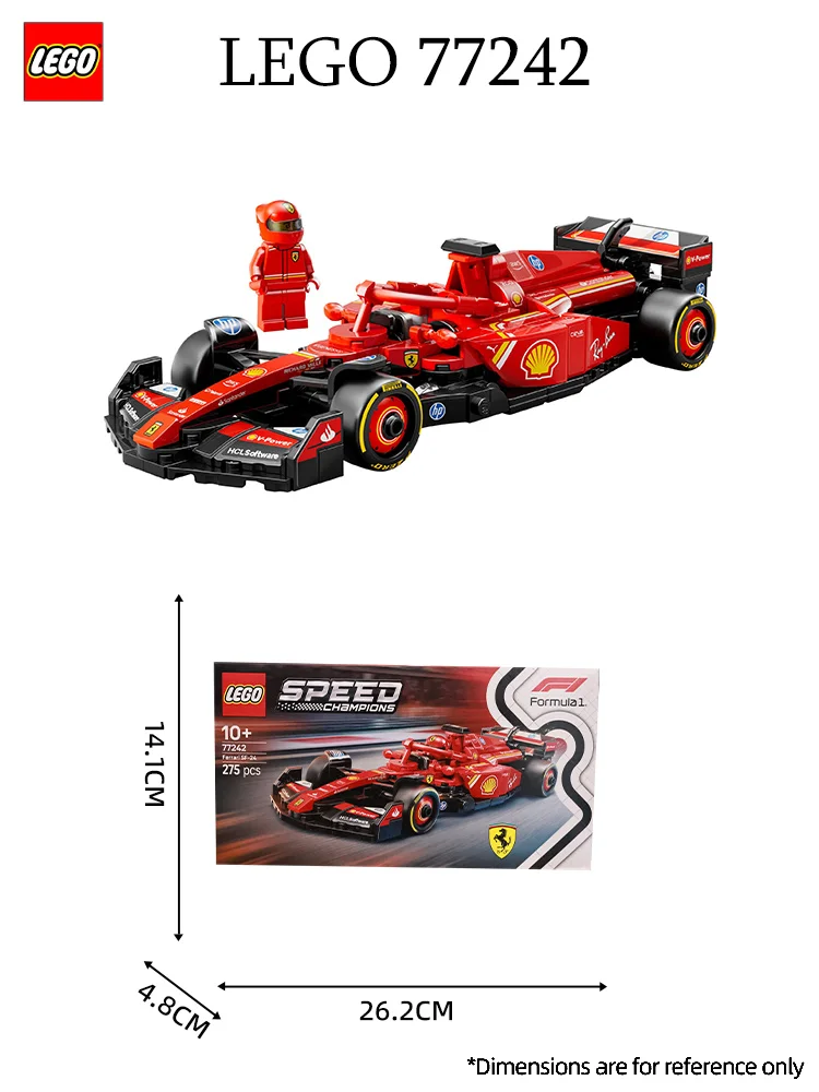 ليغو 77242 فيراري Sf-24 F1 Racing 2025 لعبة بناء تعليمية جديدة للأطفال مكعبات بناء