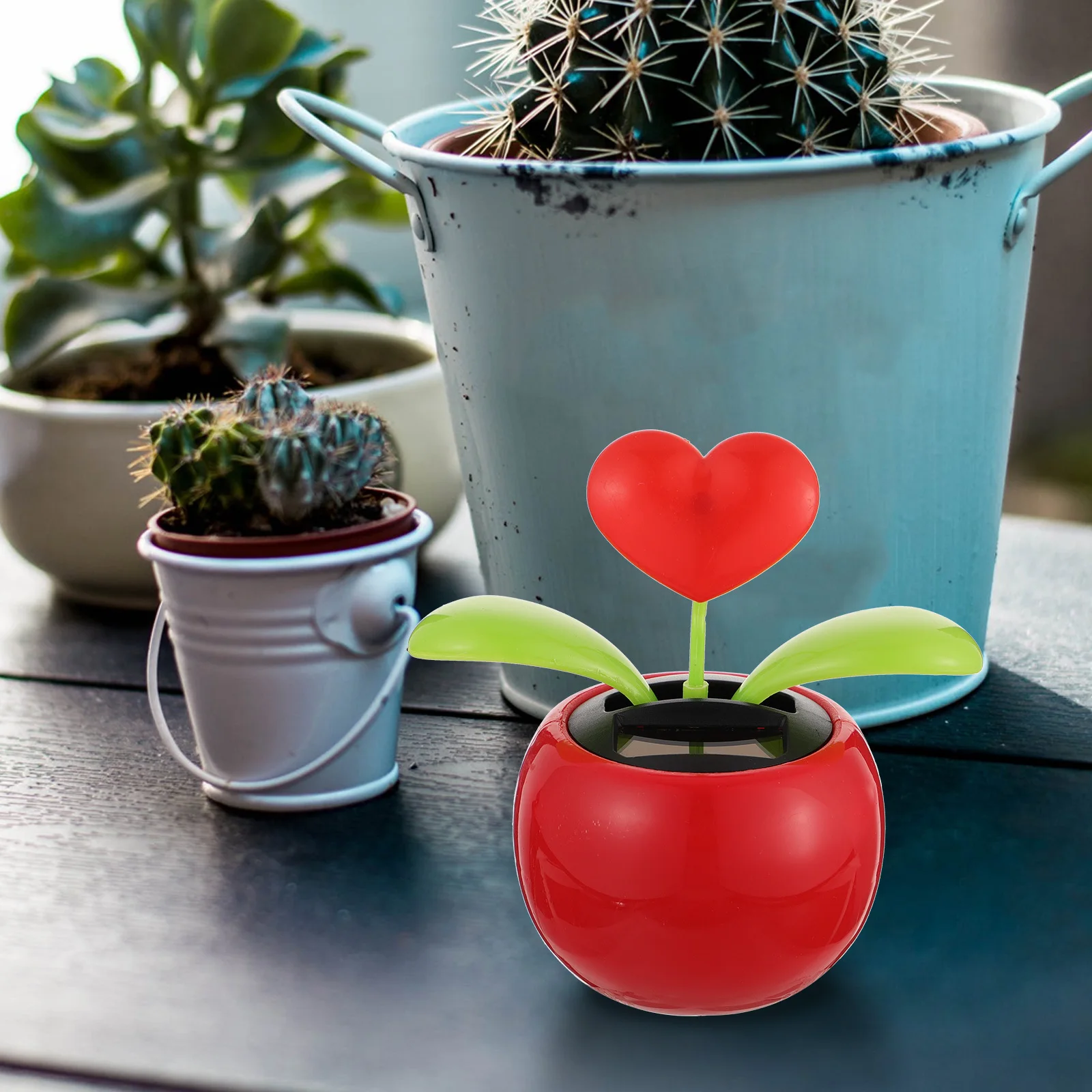 

2pcs Solar Car Dashboard Decoration Heart Shape Auto Swinging For Car Interior Accessories Desktop Home Office Decor