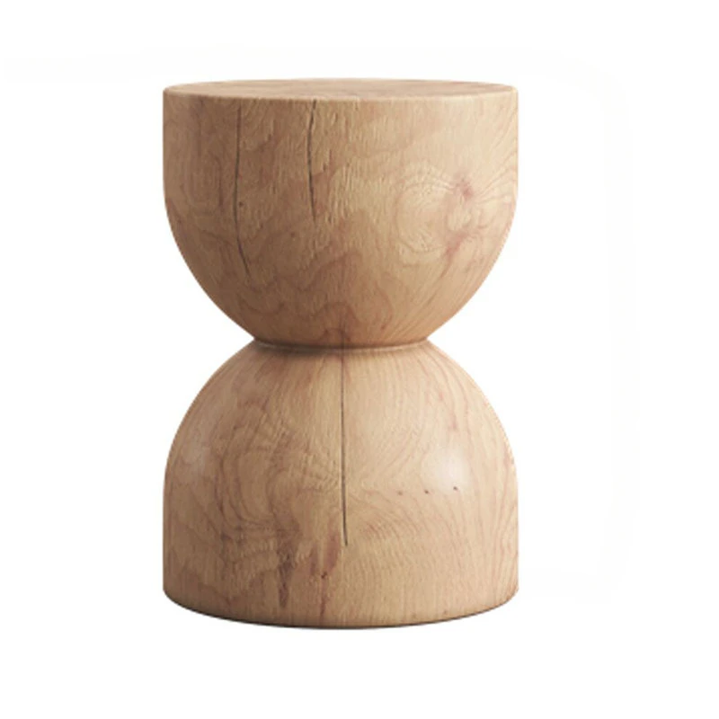 Nordic Solid Wood Stool Wooden Pier Creative Living Room Household Stool Furniture Stump Ornament Minimalist Modern Round Stools