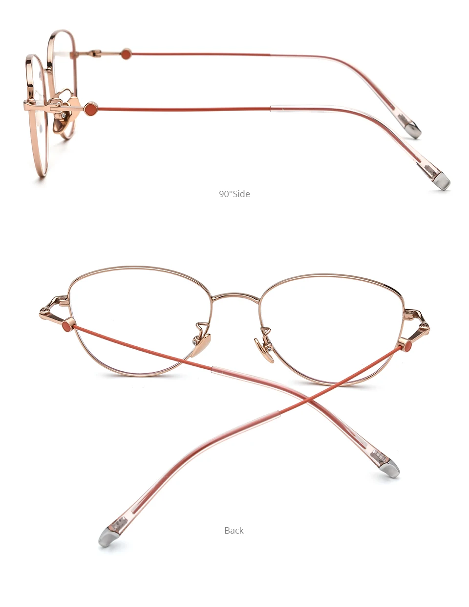NIANZHEN Brillengestell aus reinem Titan für Herren, 2025, neue Cat-Eye-Marken-Design-Brille, ultraleichte Retro-Brille, Brille 101 – Detail 5