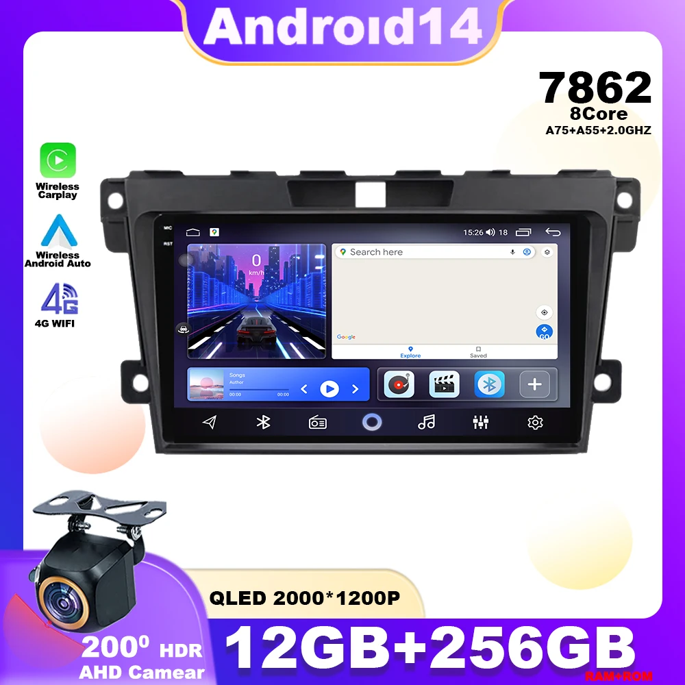 

Android 14 For MAZDA CX-7 2007 - 2014 Car Radio Multimedia Player Stereo Navigation GPS 4G Wireless Carplay WIFI No 2din DVD DSP
