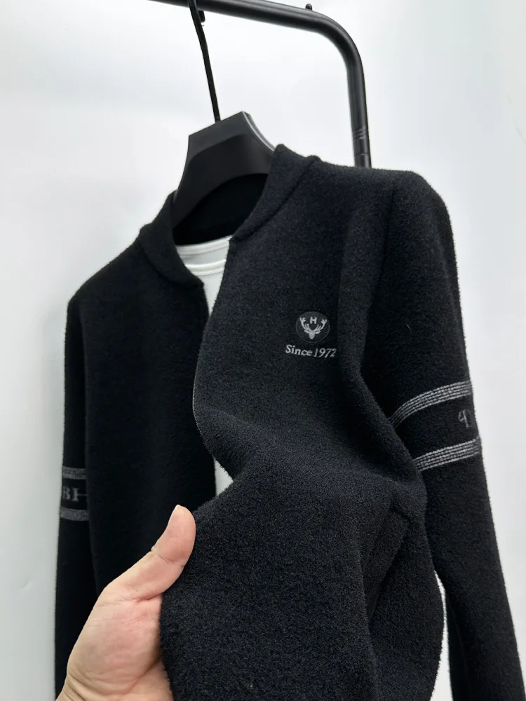 

High-End Men's Knitted Cardigan Sweater Jaet Autumn Winter Faion Brand Zipper Baseball Collar Outerwear Thiened Casual