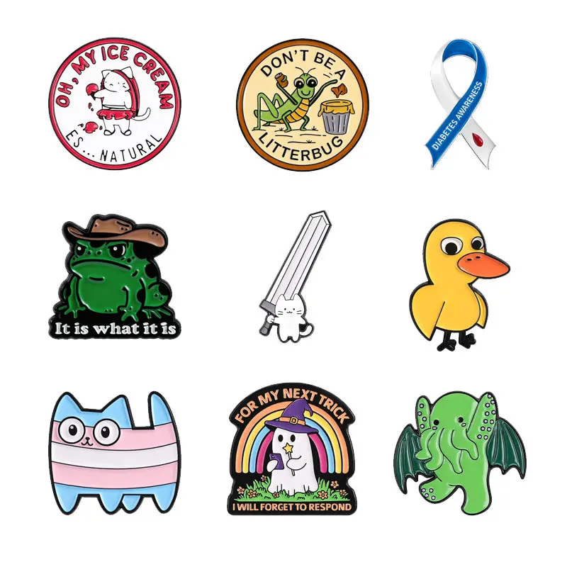 Cute Cartoon Animal Brooch New Product Set Metal Badges & Small Gifts Wholesale Bag Pins for Clothes Decorative Brooches Cap Pin