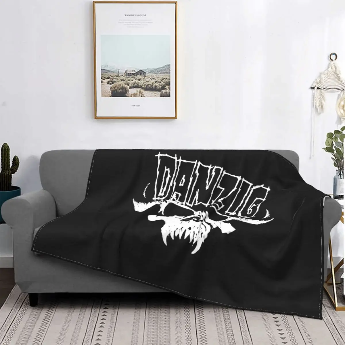 Authentic Danzig Tribal Skull Logo Blanket Fluffy Comfort On The Sofa Sofa Dedicated Sleeping Sheets