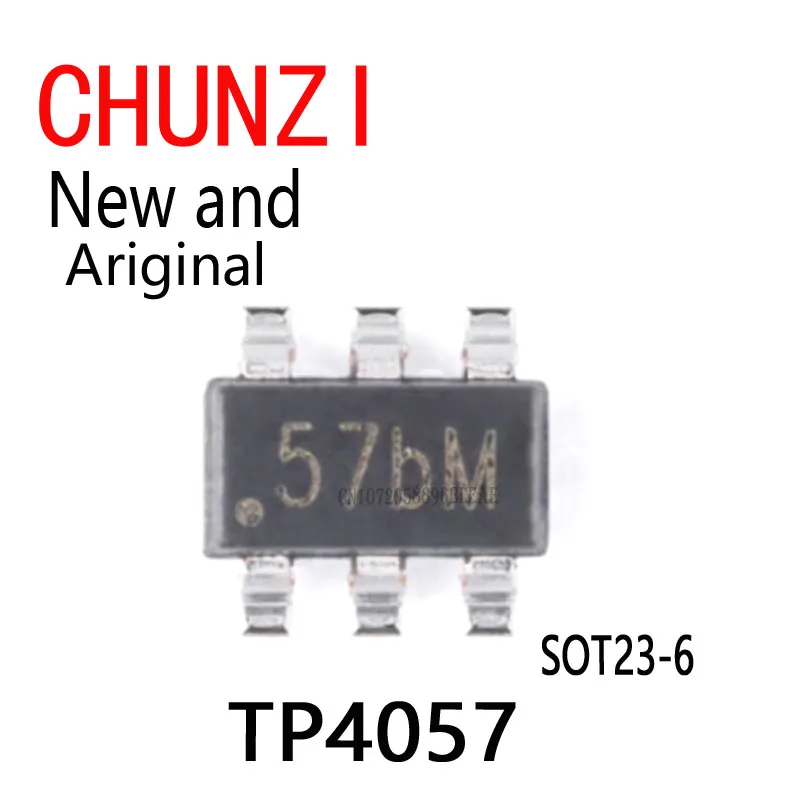 50Pcs New and Original Lithium protection IC SOT23-5 TP4054 SOT23-6 TP4057