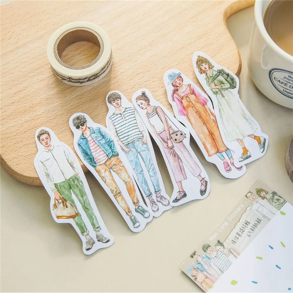 Kawaii Cute Self-Adhesive Paper Stickers - Fashion Girls DIY Scrapbooking Diary Notebook Decor & Package Sealing Stickers
