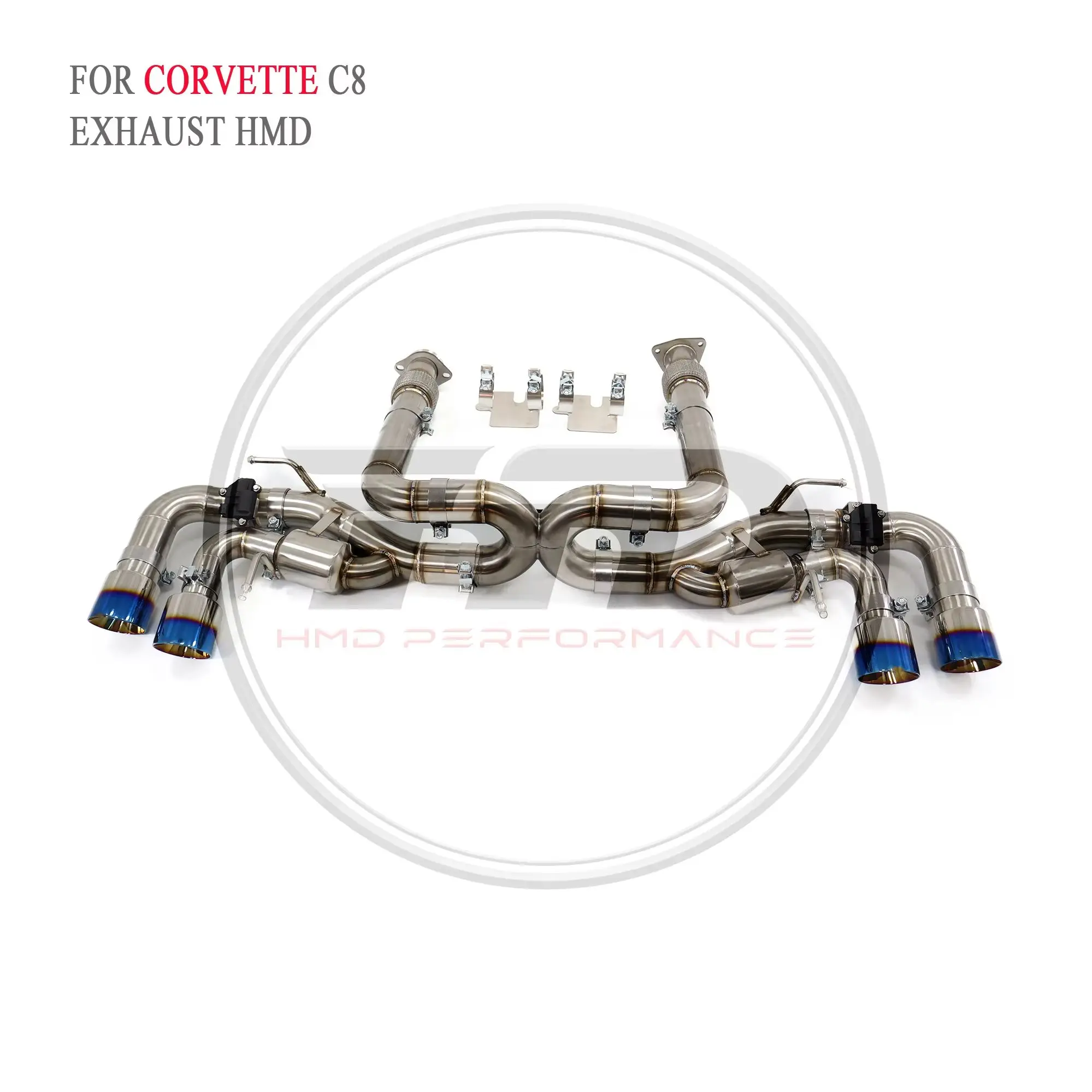 HMD Exhaust System Stainless Steel Performance Catback for Chevrolet Corvette C8 6.2L Muffler With Valve