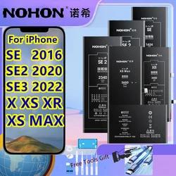 NOHON Original Battery For iPhone SE SE2 SE3 X XR XS XSM High Capacity Replacement Mobile Battery Free tools