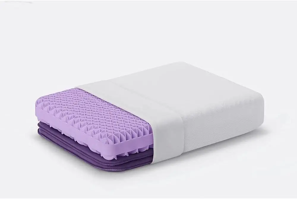 

Adjustable Purple Pillow with GelFlex Grid for Ergonomic Support and Personalized Height, Standard Size