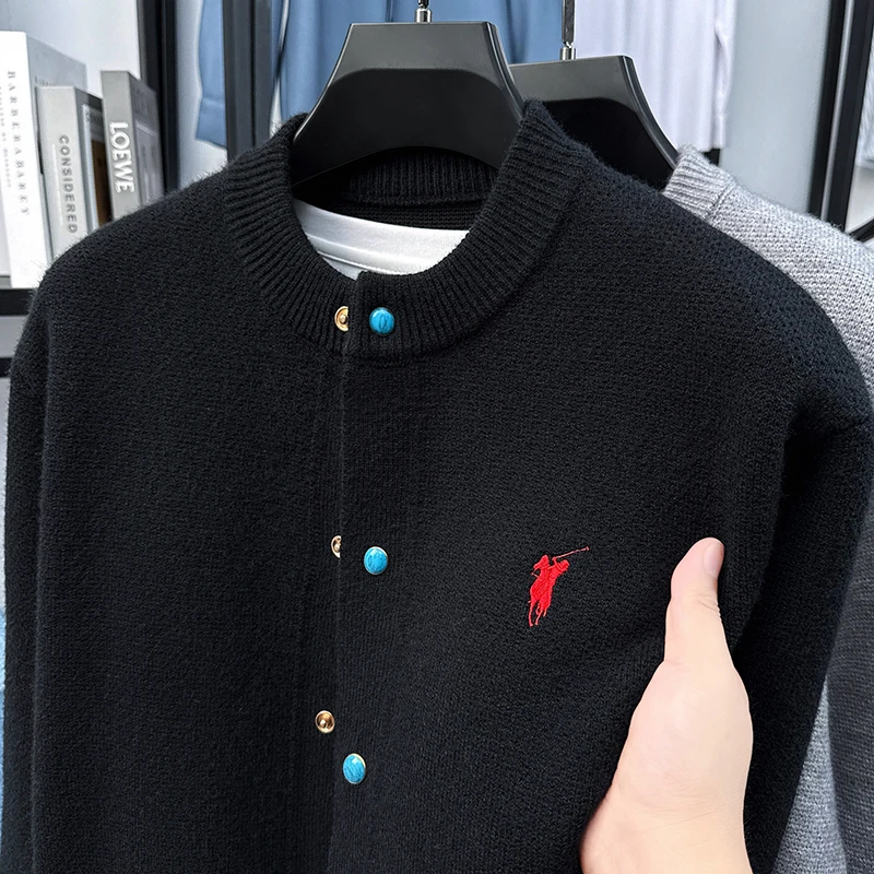 

Брендовый кардиган Paul с вышивкой, мужская вязаная рубашка, весенний новый свитер с круглым вырезом, пальто, мужское свободное повседневное пальто