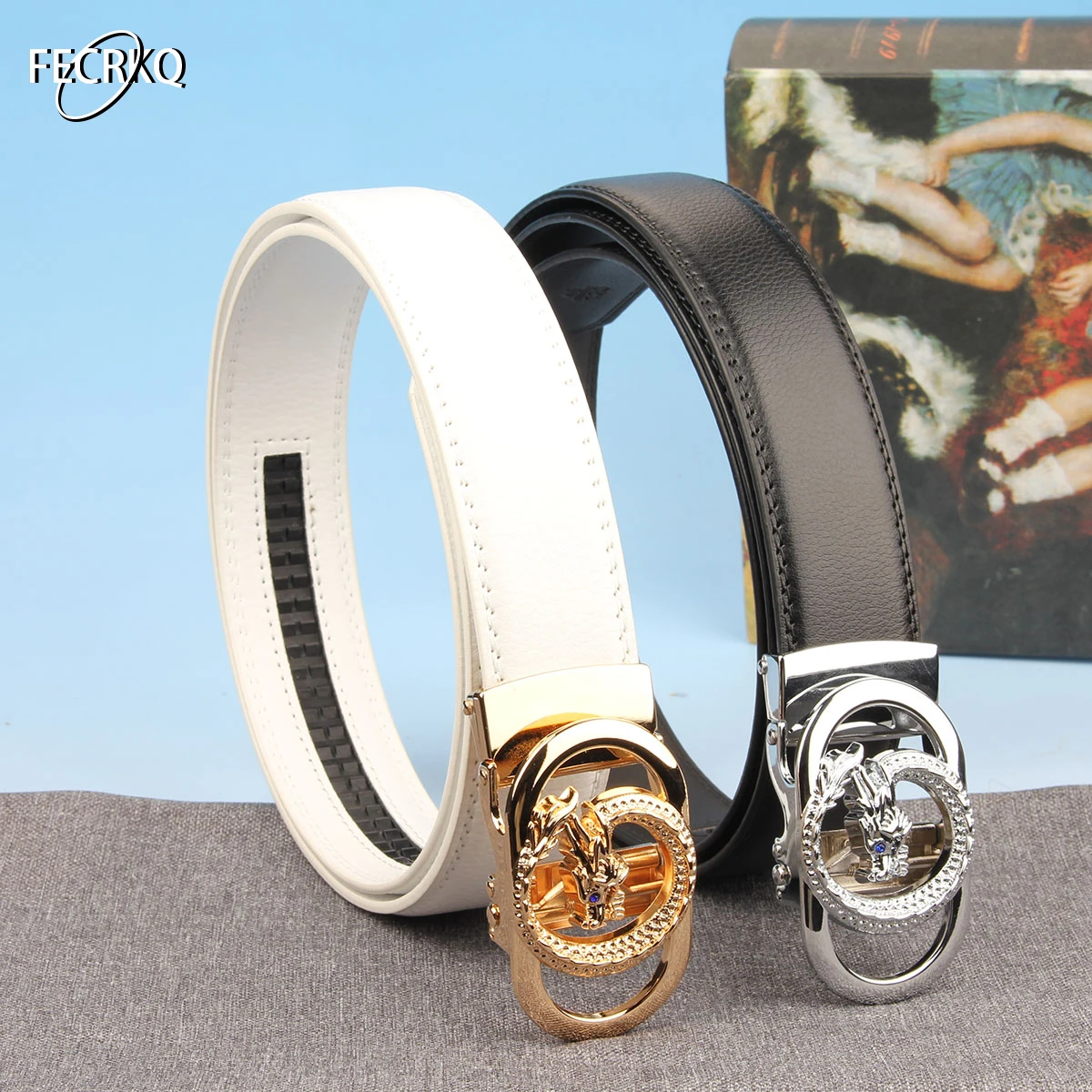 Belts Women Luxury Famous High Quality Dress PU Leather Automatic Buckle Brand Designer Female Belt Multi colored New