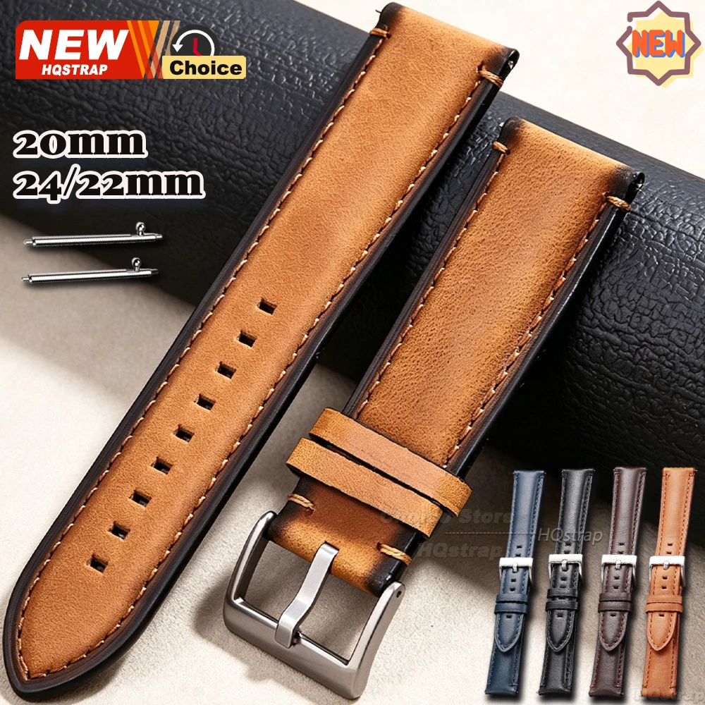 20mm 22mm 24mm Modisches Uhrenarmband für Omega, Armband für Seiko Smartwatch, Lederarmbänder für Samsung Galaxy4/5/6/7 40mm44mm Classic