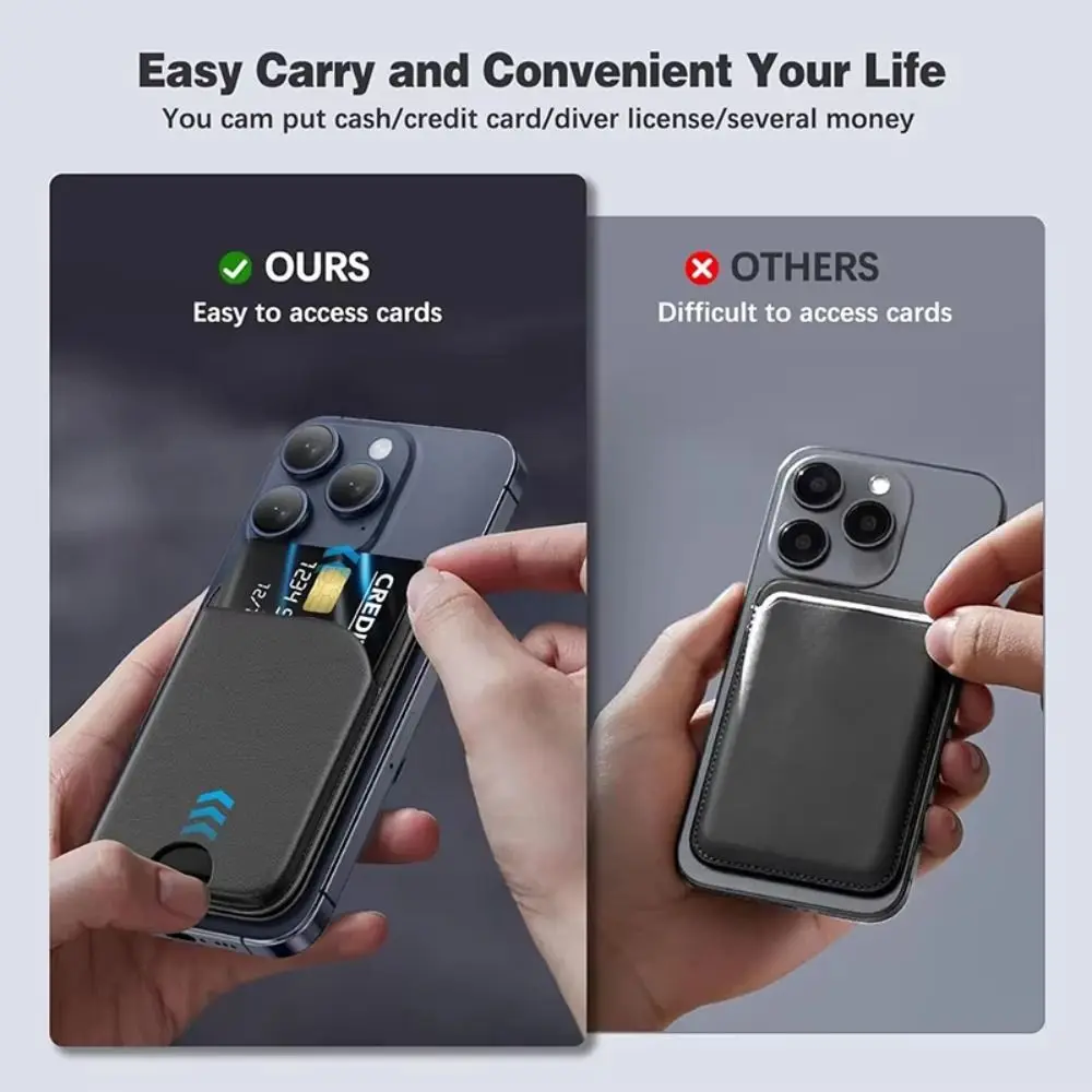 Magsafe portfel etui na karty telefoniczne silna adsorpcja bezpieczeństwo stojak magnetyczny skórzany zabezpieczenie przed kradzieżą dla iPhone 16 15 14 13 12 ProMax